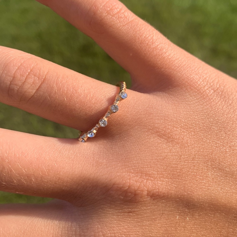 Gold rhinestone ring